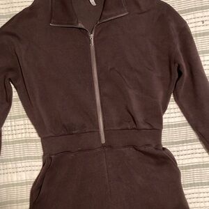 SPANX Brown Zip-Front Jumpsuit